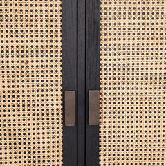 Royette Black/Natural Cabinet - Ornate Home