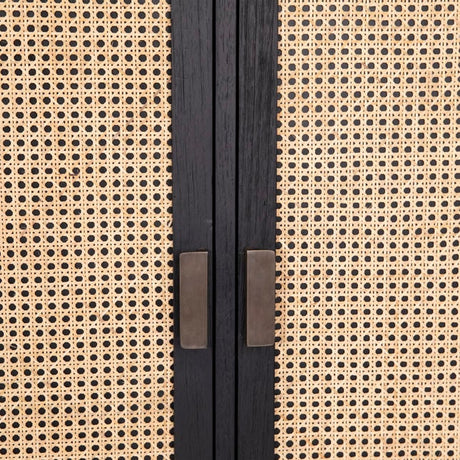 Royette Black/Natural Cabinet - Ornate Home