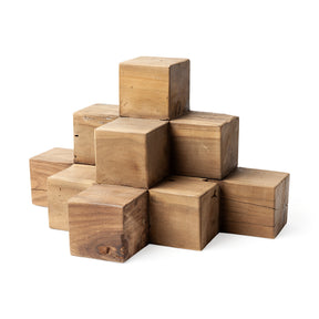 Rubik Natural Wooden Cube Display Object - Ornate Home