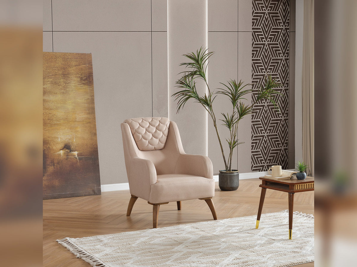 Ruby Beige 3-pieces (Sofa & Loveseat & Chair) Living Room Set - Ornate Home