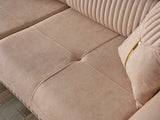 Ruby Beige Convertible Loveseat - Ornate Home