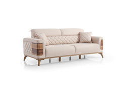 Ruby Beige Convertible Sofa - Ornate Home