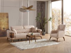 Ruby Beige Convertible Sofa - Ornate Home