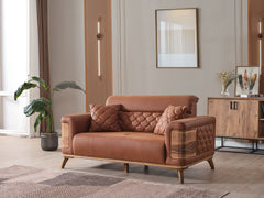 Ruby Brick 3-pieces (Sofa & Loveseat & Chair) Living Room Set - Ornate Home