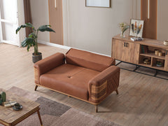 Ruby Brick 3-pieces (Sofa & Loveseat & Chair) Living Room Set - Ornate Home