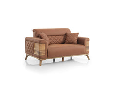 Ruby Brick 3-pieces (Sofa & Loveseat & Chair) Living Room Set - Ornate Home