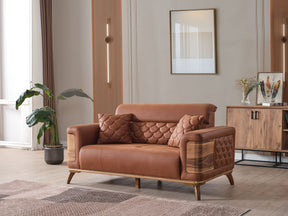 Ruby Brick Convertible Loveseat - Ornate Home