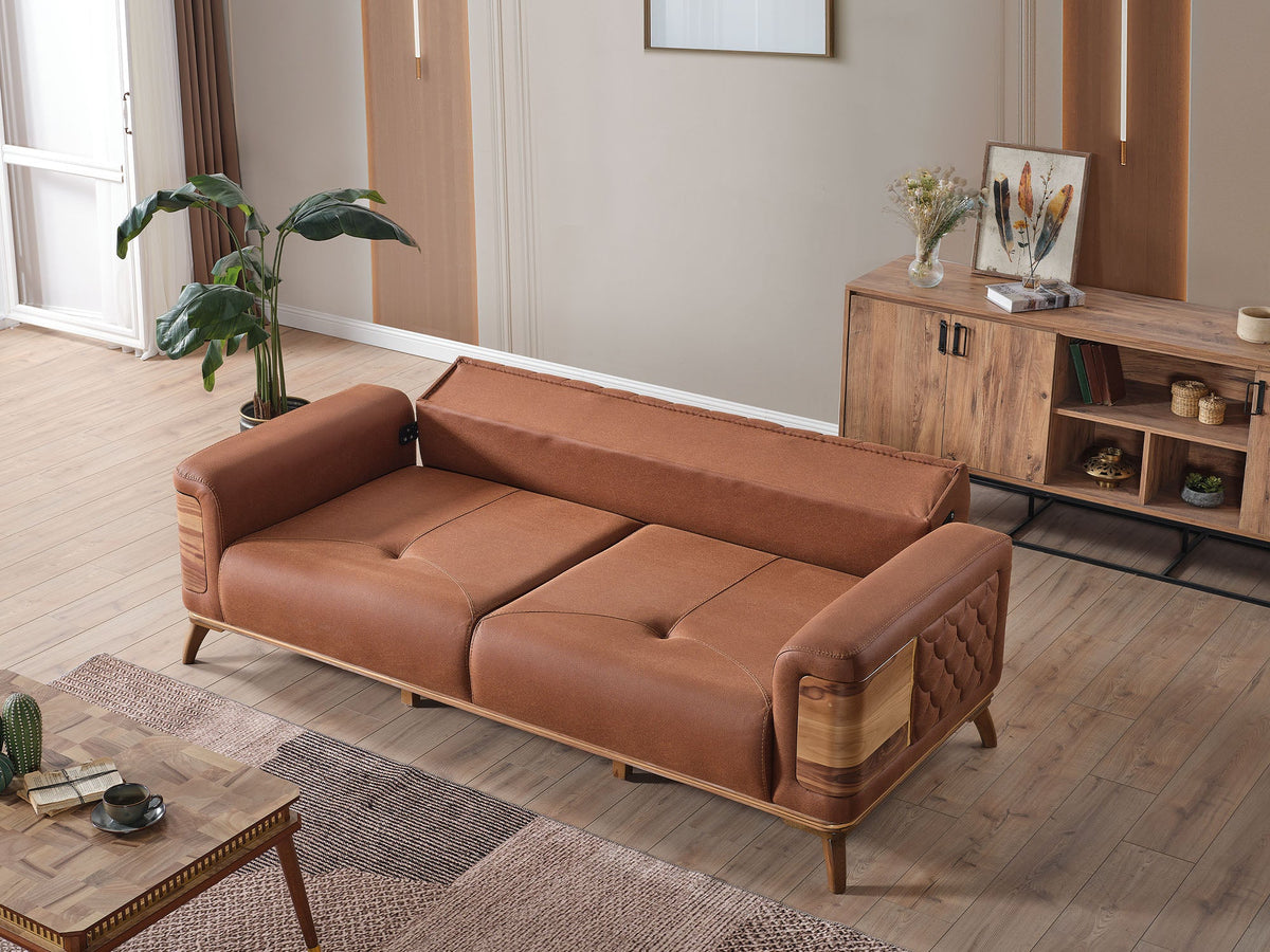 Ruby Brick Convertible Sofa - Ornate Home