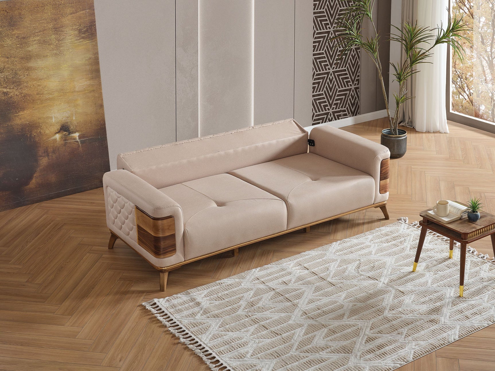 Ruby Beige 3-pieces (Sofa & Loveseat & Chair) Living Room Set