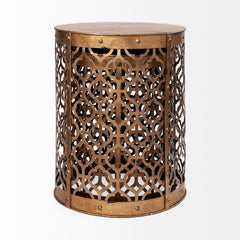 Rudebekia Gold Round Metal Accent Tables (Set of 2) - Ornate Home