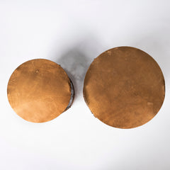 Rudebekia Gold Round Metal Accent Tables (Set of 2) - Ornate Home