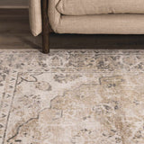 Rudo Beige Flat Pile Washable Rug - Ornate Home