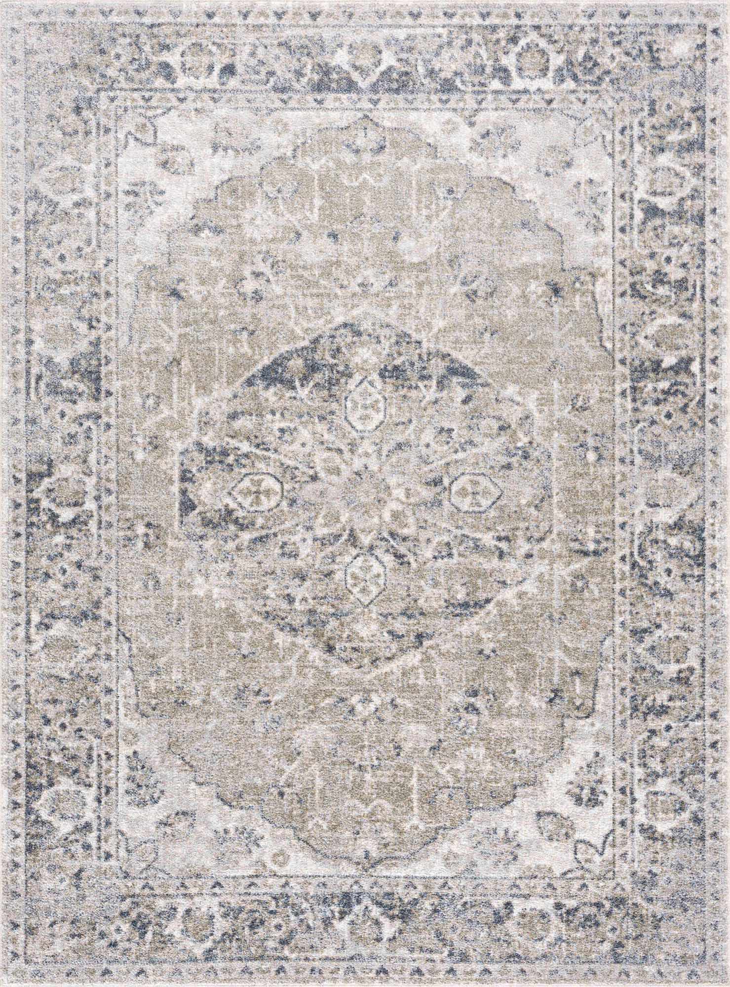 Rudo Blue Washable Area Rug - Ornate Home