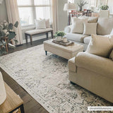 Rudo Blue Washable Area Rug - Ornate Home