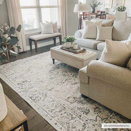 Rudo Blue Washable Area Rug - Ornate Home