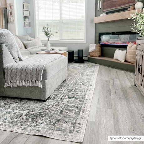 Rudo Blue Washable Area Rug - Ornate Home