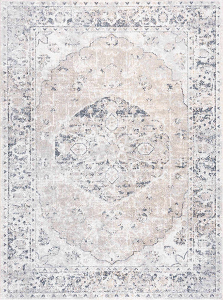 Rudo Cream Washable Area Rug - Ornate Home