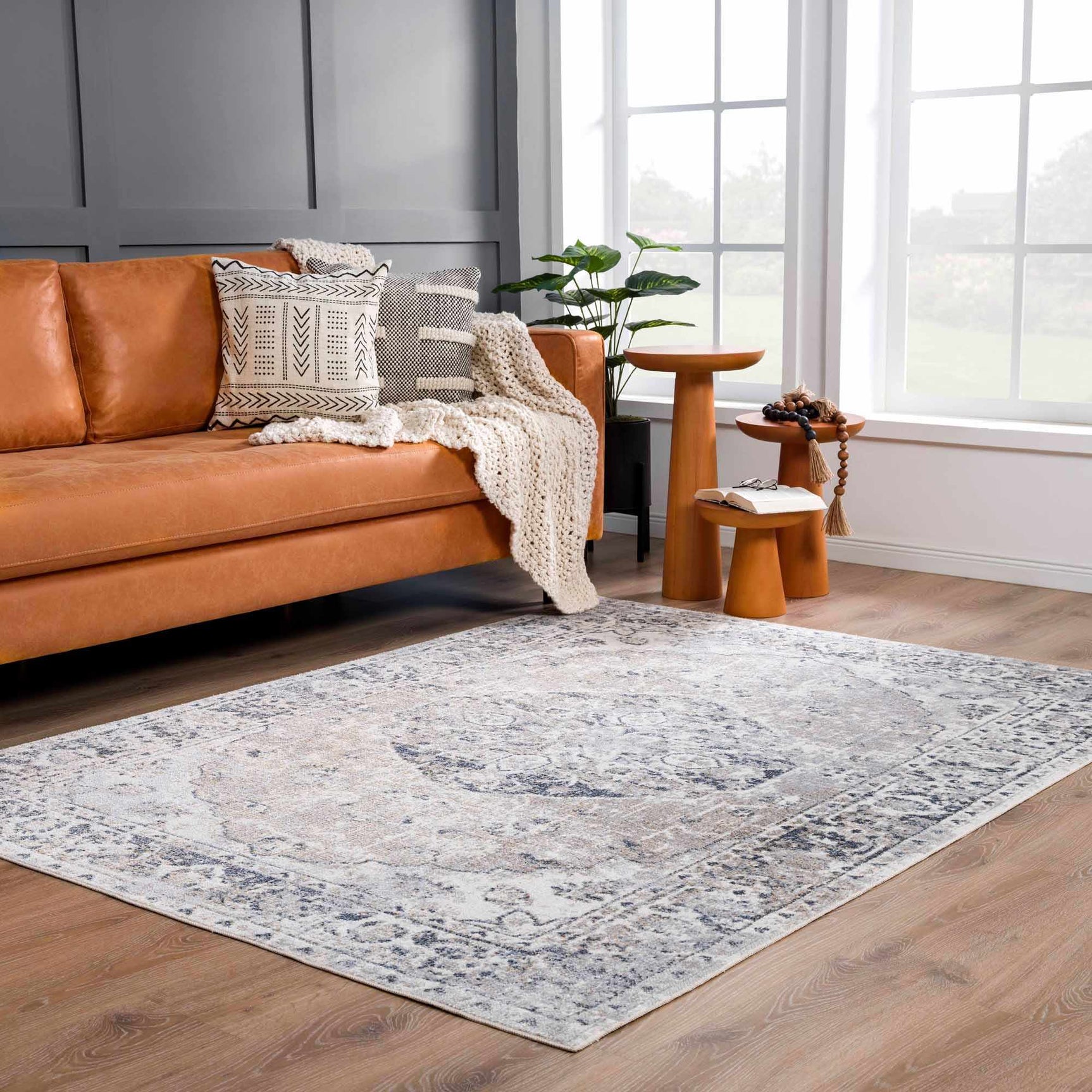 Rudo Cream Washable Area Rug - Ornate Home