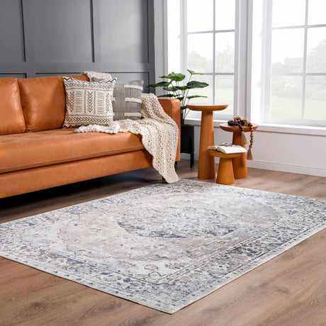 Rudo Cream Washable Area Rug - Ornate Home
