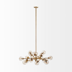 Rudyard Gold Glass Globe and Metal Chandelier - Ornate Home