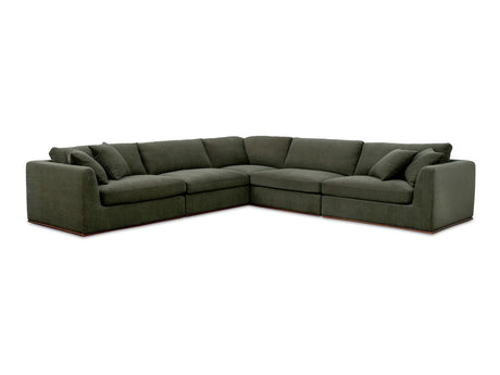 Rue Dark Green Classic L Modular Sectional - Ornate Home