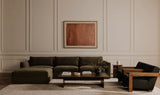 Rue Deep Green Left Arm Facing Chair