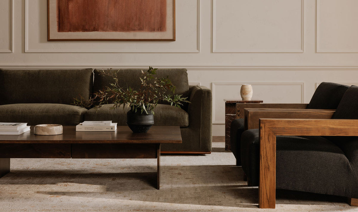 Rue Deep Green Left Arm Facing Chair