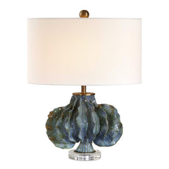 Ruffle Up Blue/Green Table Lamp - Ornate Home