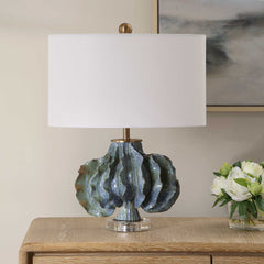 Ruffle Up Blue/Green Table Lamp - Ornate Home