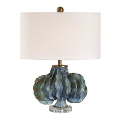 Ruffle Up Blue/Green Table Lamp - Ornate Home