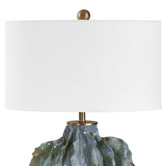 Ruffle Up Blue/Green Table Lamp - Ornate Home
