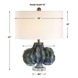 Ruffle Up Blue/Green Table Lamp - Ornate Home