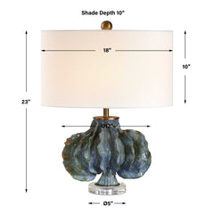 Ruffle Up Blue/Green Table Lamp - Ornate Home