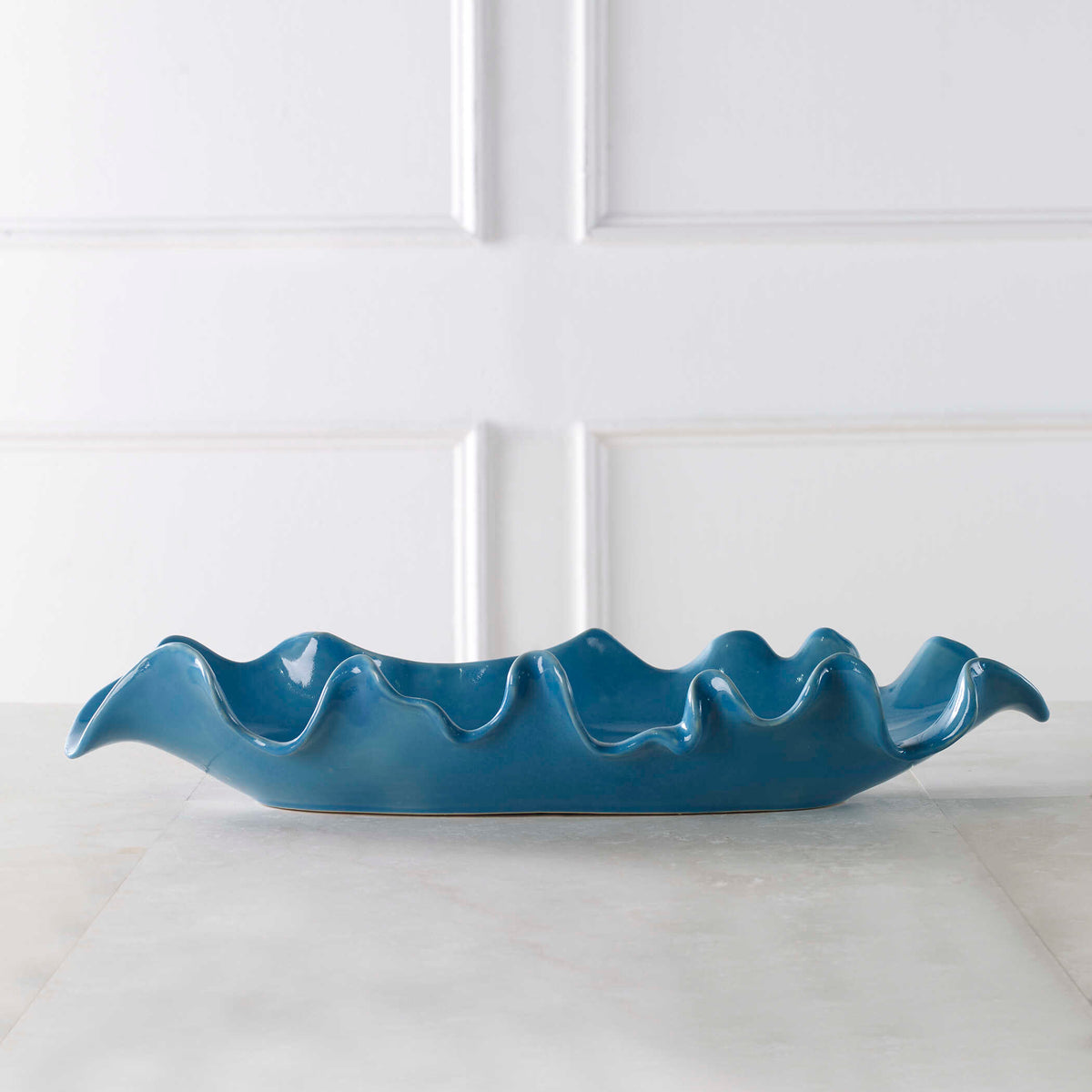 Ruffled Feathers Blue Bowl - Ornate Home