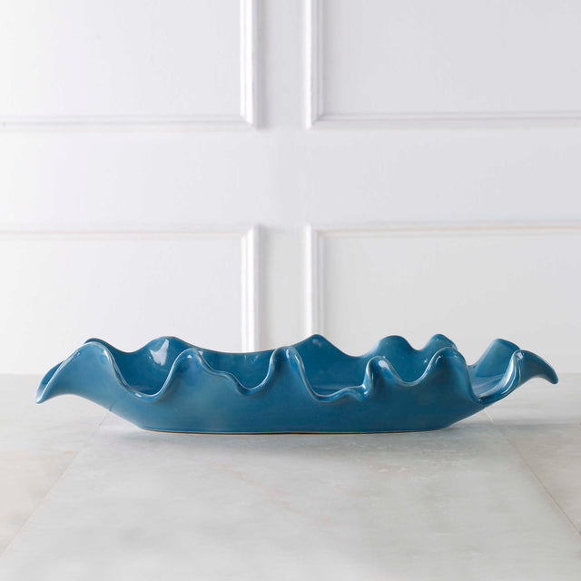 Ruffled Feathers Blue Bowl - Ornate Home
