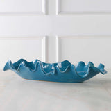 Ruffled Feathers Blue Bowl - Ornate Home