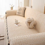 Ruffled Sofa Cover with Bowknot Decor, French Country Style Skirted Couch Slipcover - Ornate Home