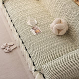 Ruffled Sofa Cover with Bowknot Decor, French Country Style Skirted Couch Slipcover - Ornate Home