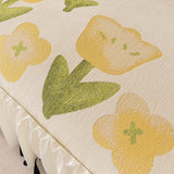 Ruffled Sweet Floral Sofa Cover with Skirt, Soft and Decorative Couch Throw Cover - Ornate Home