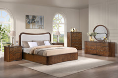 Rufina Beige/Walnut Queen Bed - Ornate Home