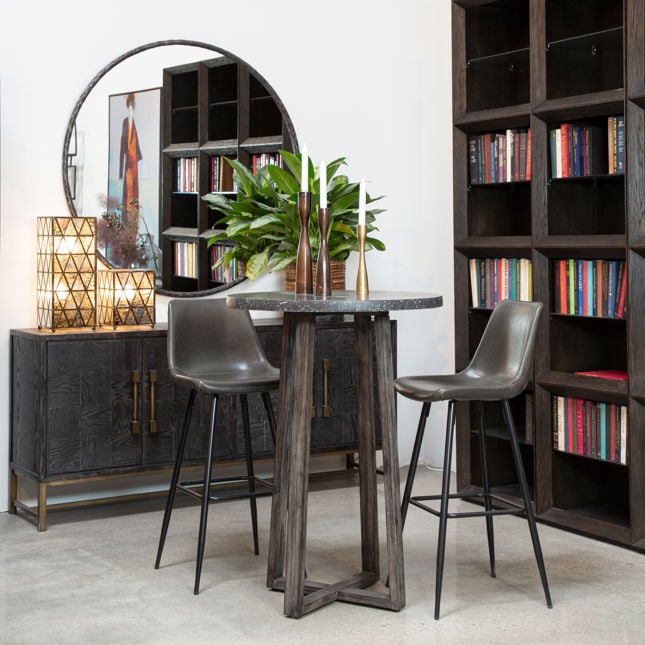 Rufina Dark Gray Barstool - Ornate Home