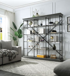 Rukia Gray/Black 84" Bookshelf - Ornate Home