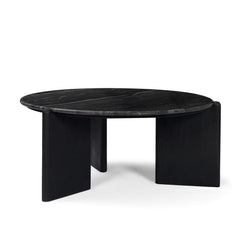 Rumer Black Wood Marble Coffee Table