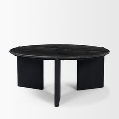 Rumer Black Wood Marble Coffee Table