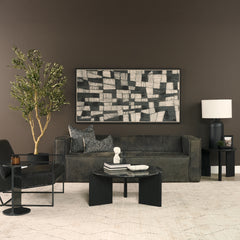 Rumer Black Wood Marble Coffee Table