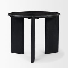 Rumer Black Wood Marble Side Table