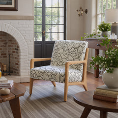 Runa Beige & Natural Accent Chair - Ornate Home