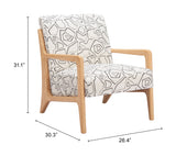 Runa Beige & Natural Accent Chair - Ornate Home