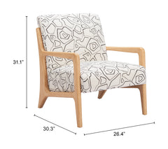 Runa Beige & Natural Accent Chair - Ornate Home