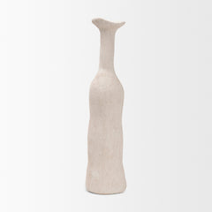 Runa Cream Large Ceramic Rustic Decorative Bottle